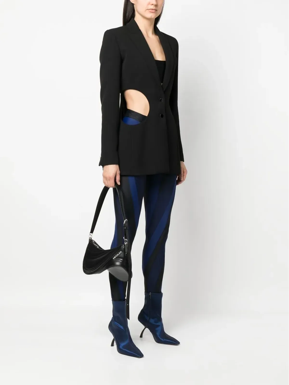 Mugler スパイラルカーブ01 エンボス クロスボディバッグ - 画像2