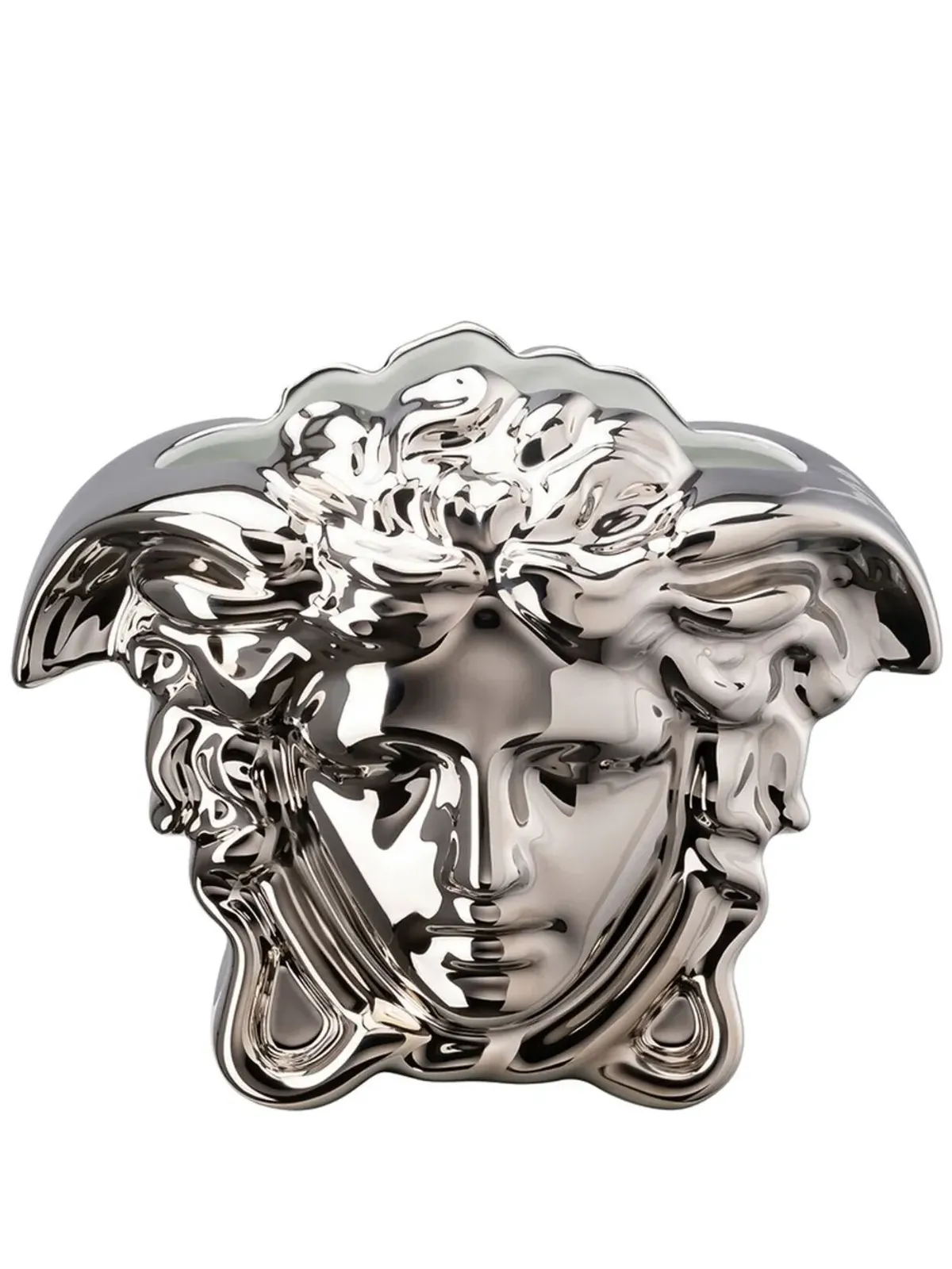 Versace メデューサ磁器の花瓶 - シルバー - 画像1