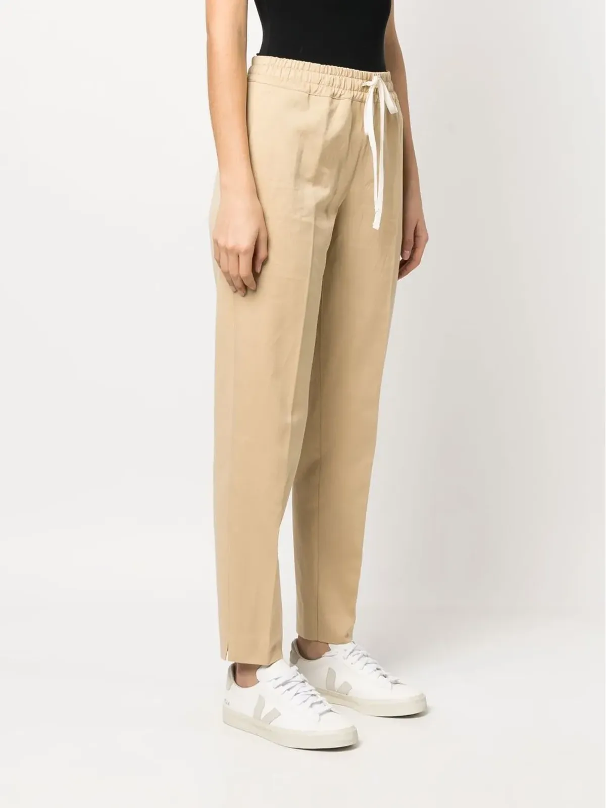 TWINSET ドローストリングウエスト ロゴプレートパンツ - 画像3