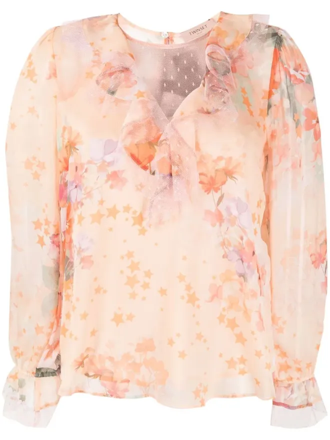 TWINSET TWINSET フリル花柄プリントのブラウスの商品画像