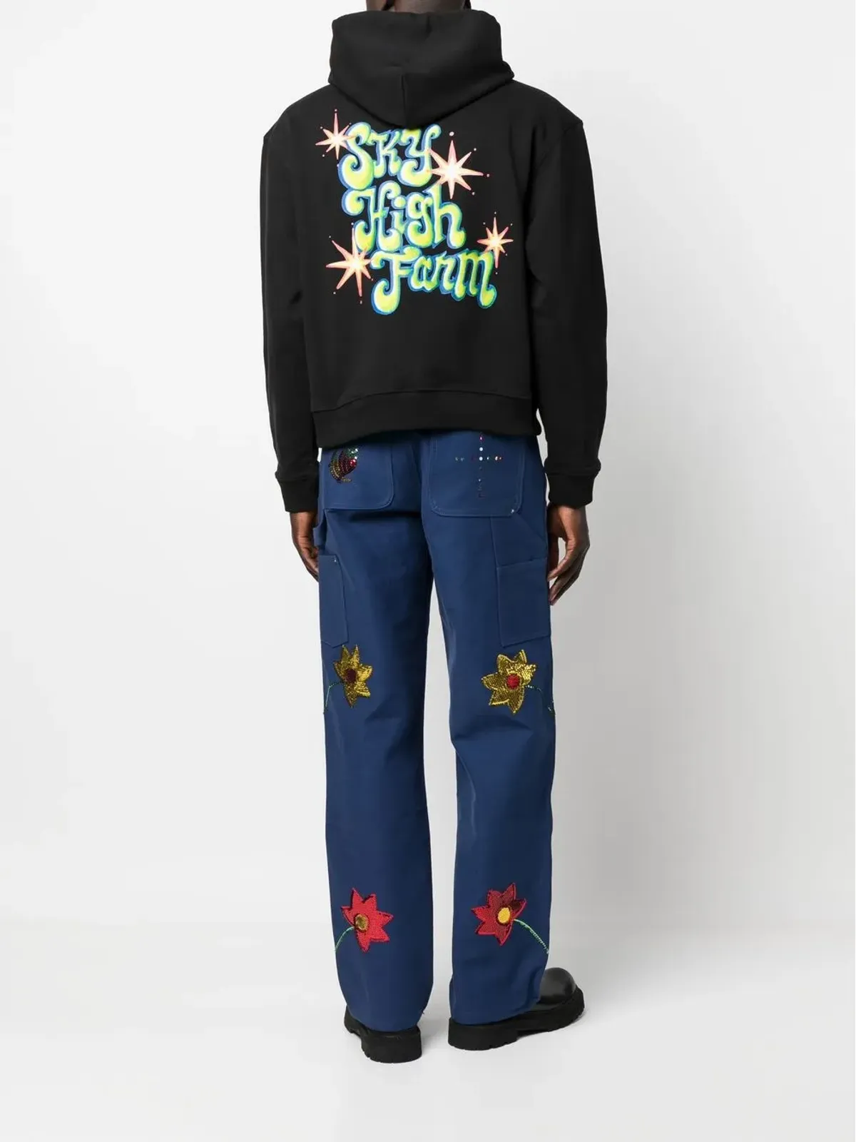 Sky High Farm 胸のグラフィックプリント入りフーディ - 画像2
