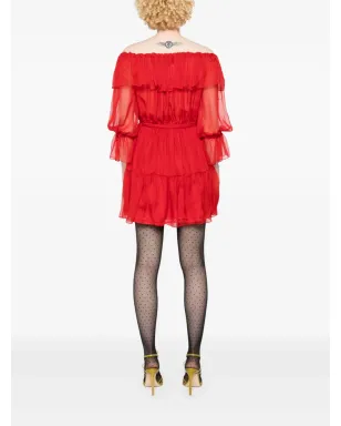 Gucci オフショルダー シルク ミニドレス - サムネイル4