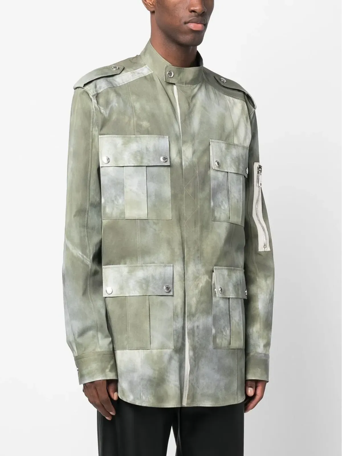 Balmain フェードエフェクト ミリタリージャケット グリーン - 画像3