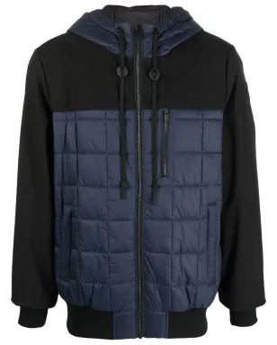 Moose Knuckles panelled hooded padded jacket - Blue - サムネイル1