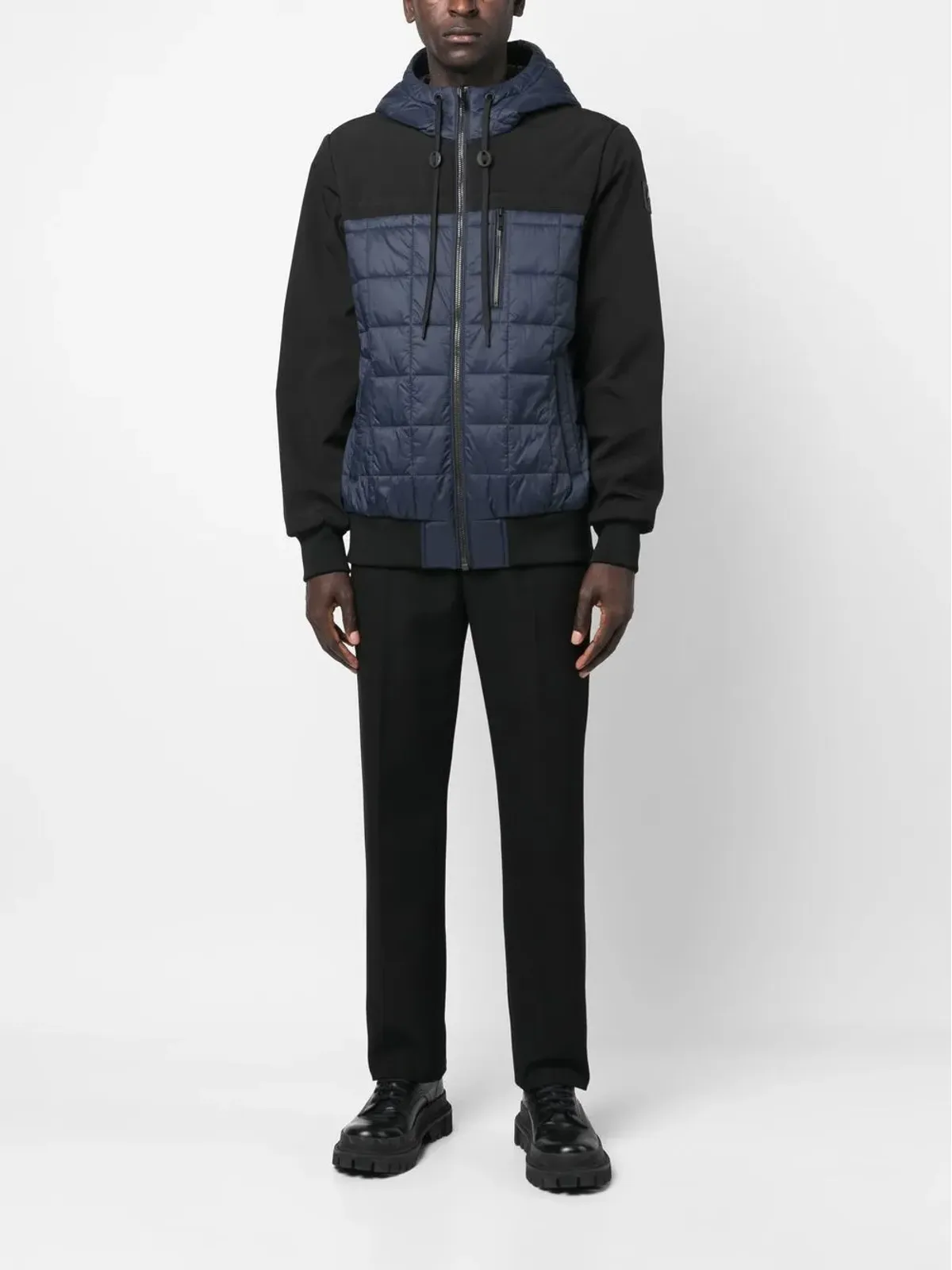Moose Knuckles panelled hooded padded jacket - Blue - 画像2