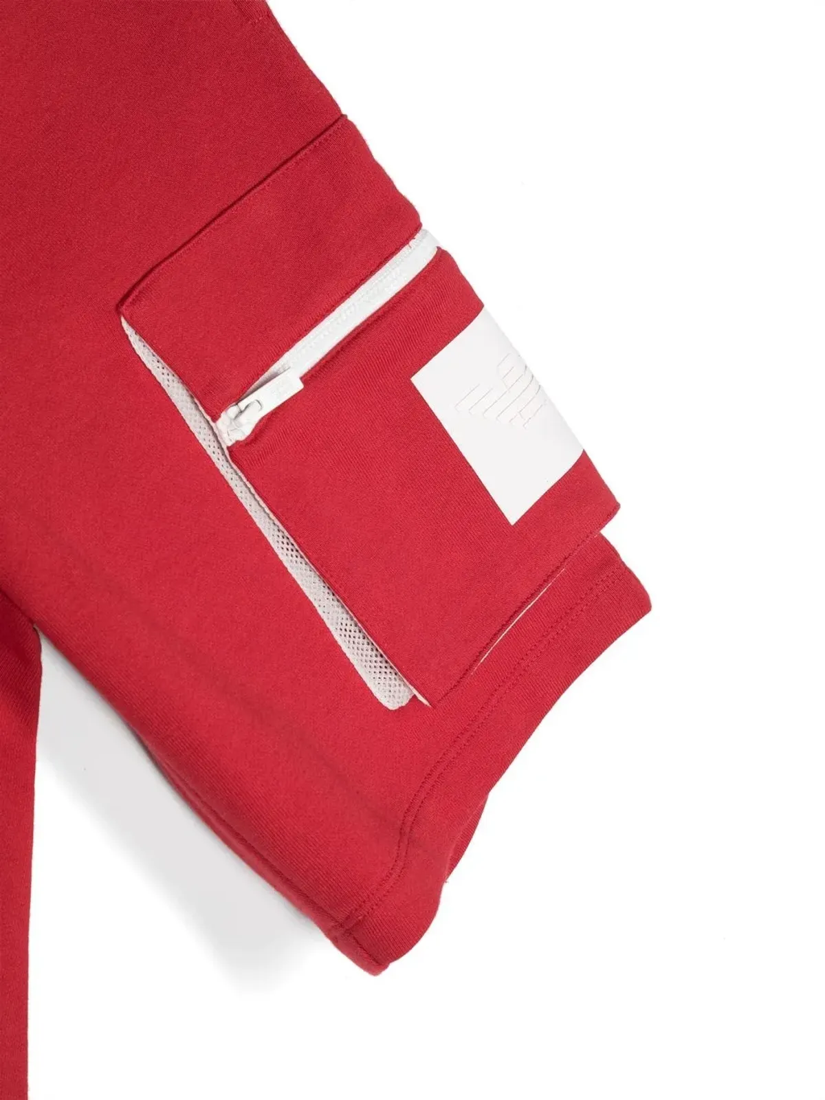 Emporio Armani Kids ツートーンコットン トラックショーツ - 画像3