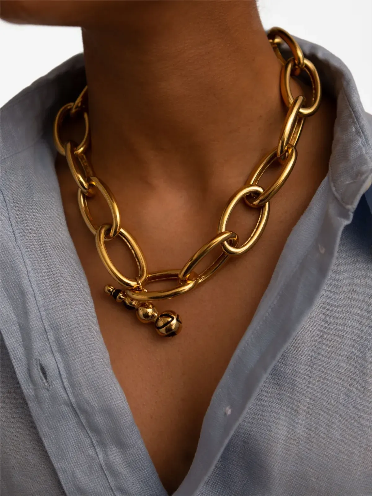 Paola Sighinolfi Agios chunky chain necklace - Gold - 画像2