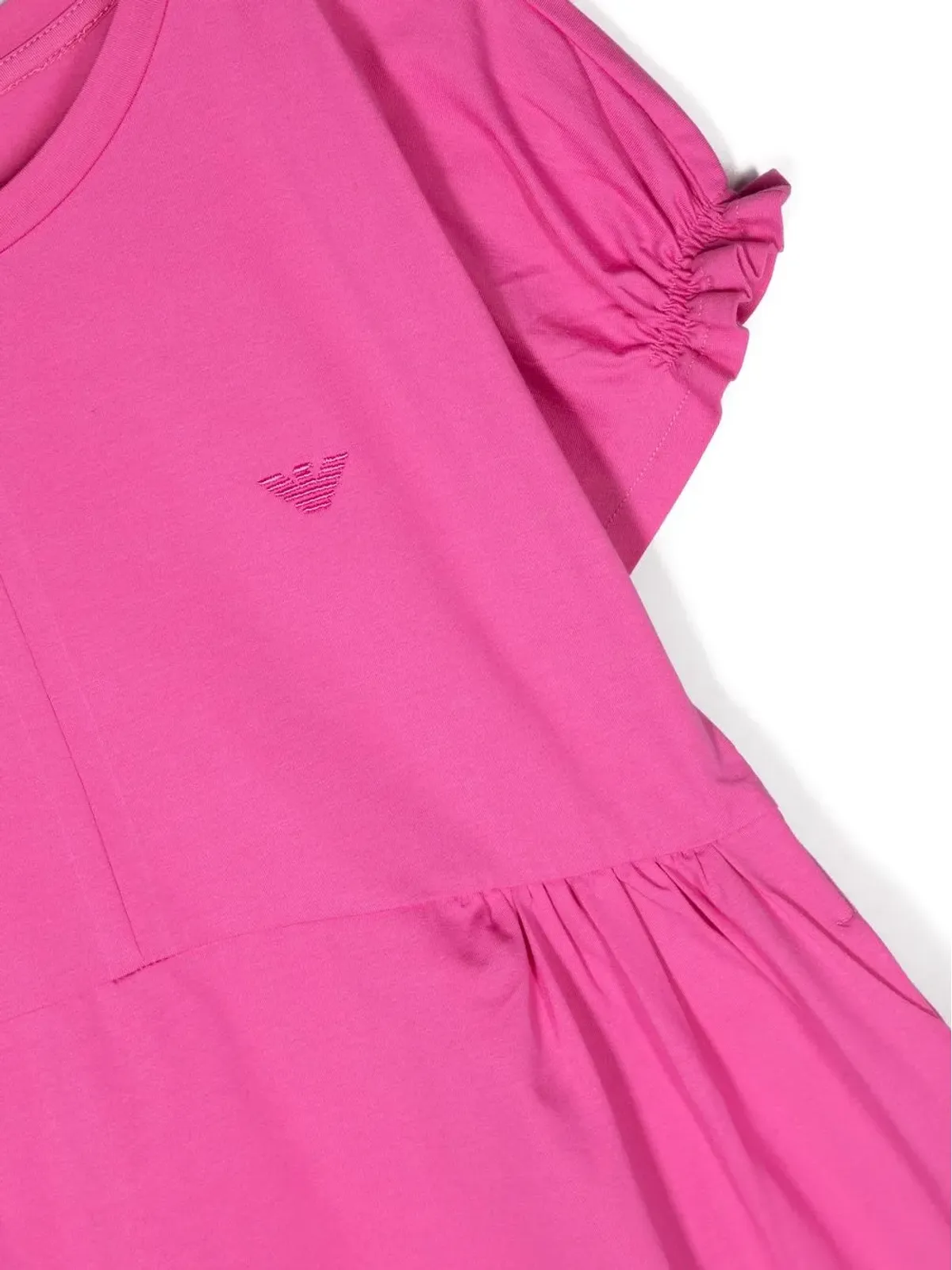 Emporio Armani Kids 刺繍ロゴ入りギャザーディテールのドレス - 画像3