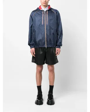 Gucci GG Supremeジャカード フード付きジャケット ブルー - サムネイル2