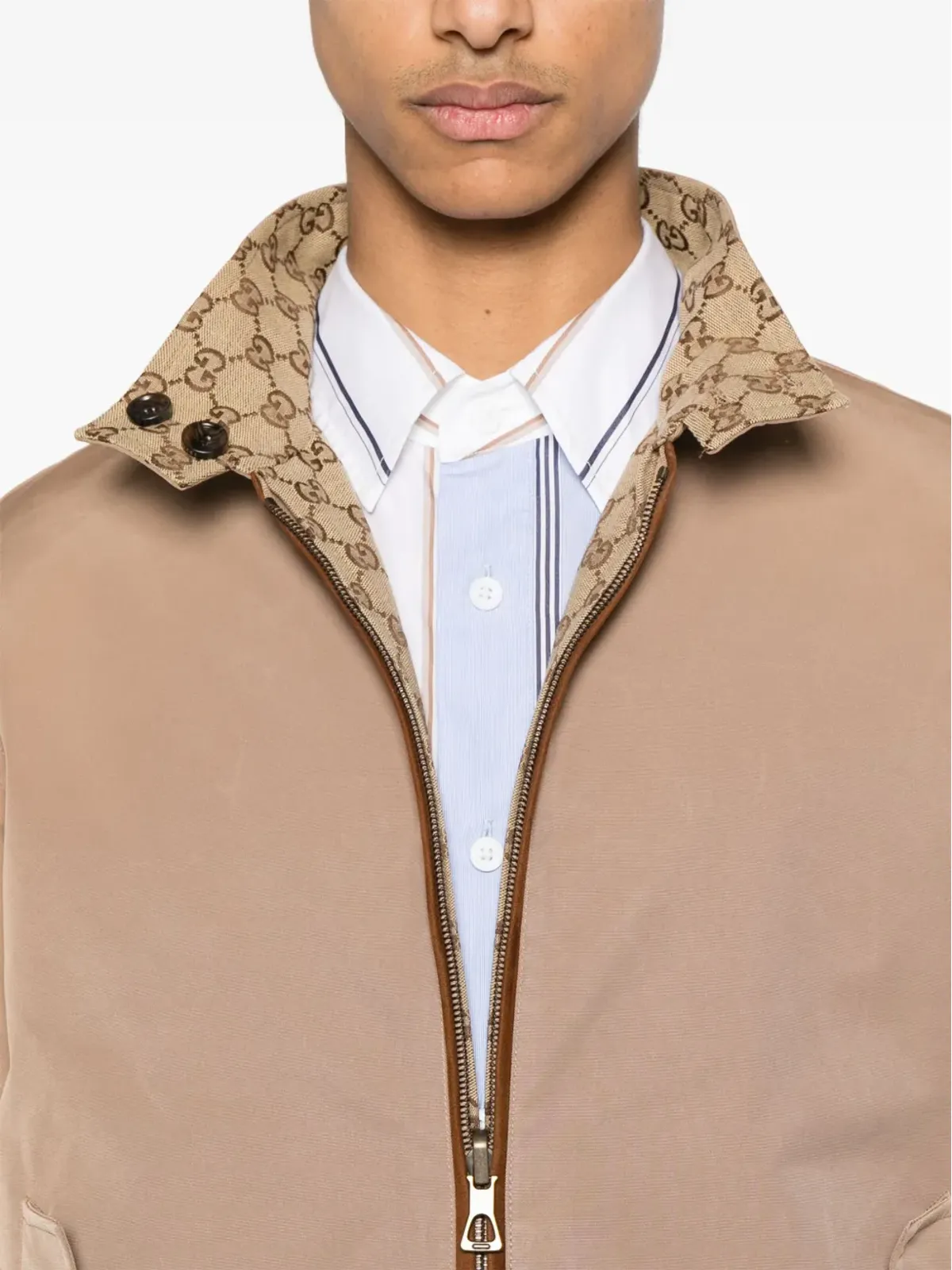 Gucci GG Supremeキャンバス リバーシブルジャケット - ブラウン - 画像5