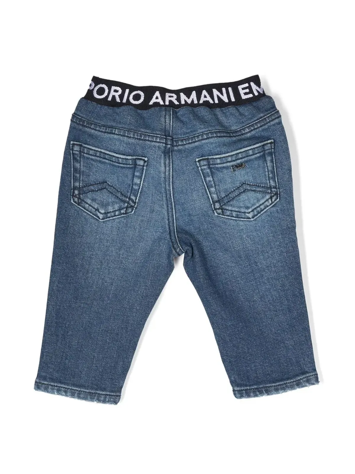 Emporio Armani Kids ロゴウエストバンド付きスリムジーンズ - Blue - 画像2