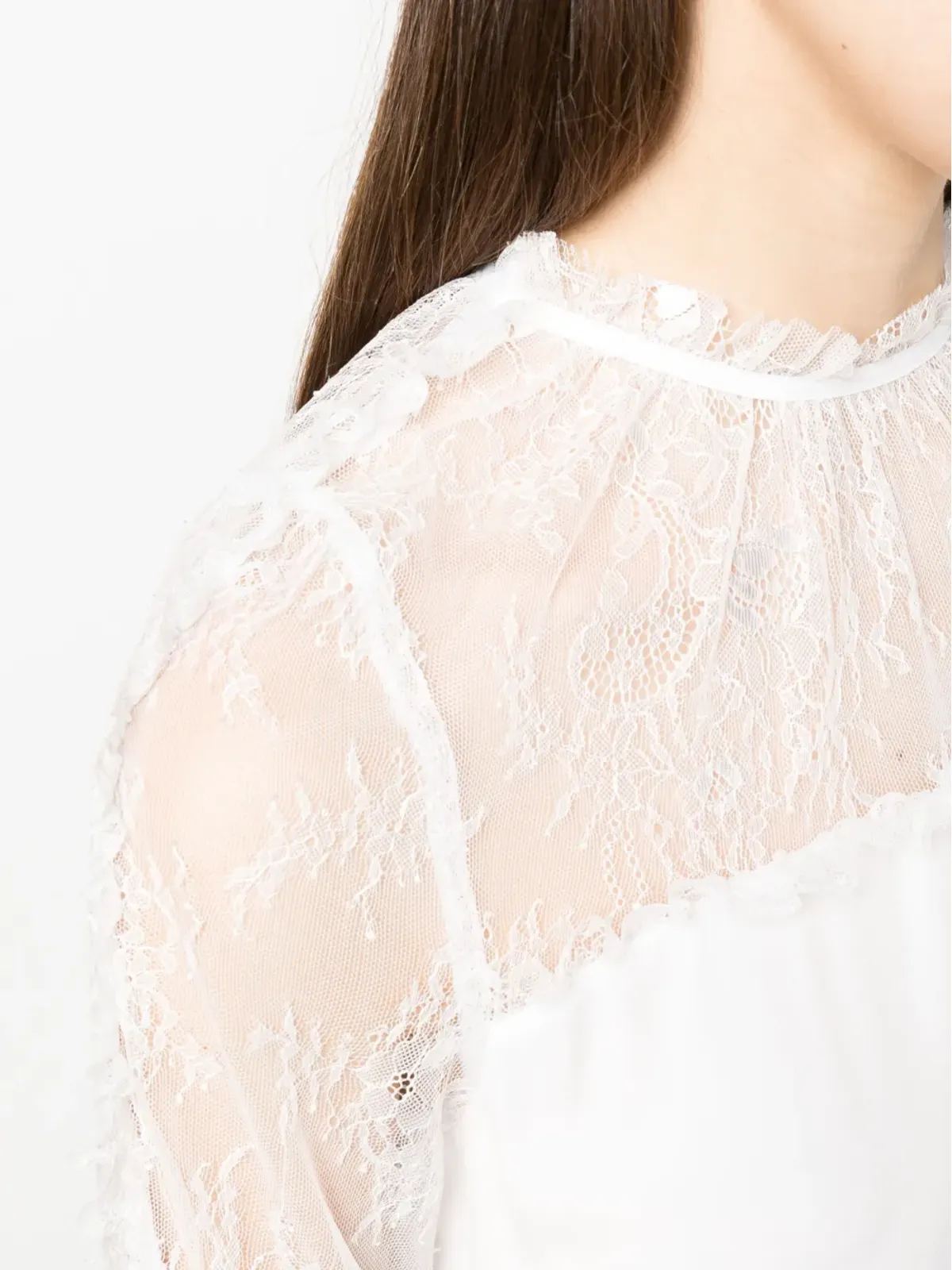PINKO シャンティリーレース長袖ブラウス - 画像5