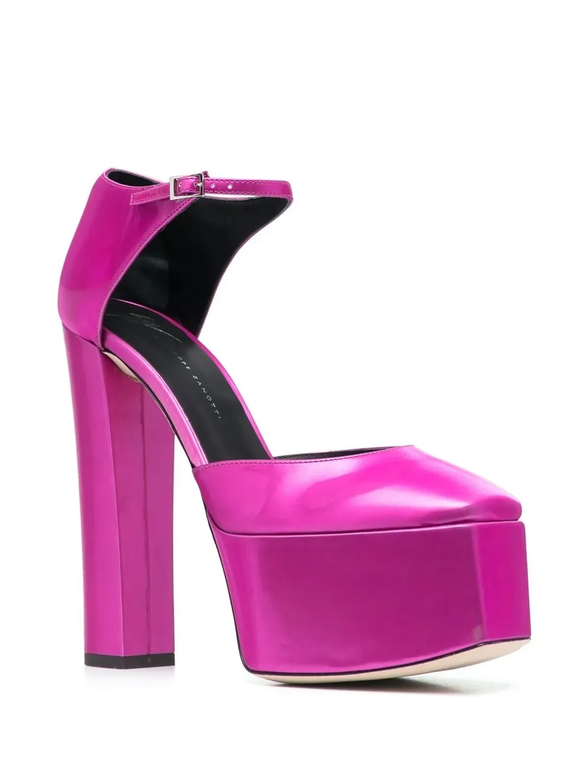 Giuseppe Zanotti ピンクのプラットフォームレザーパンプス - 画像2