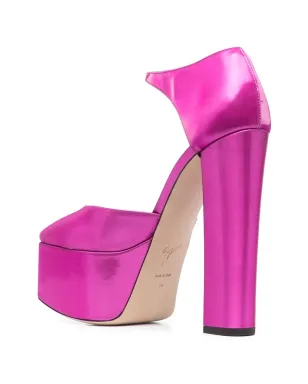 Giuseppe Zanotti ピンクのプラットフォームレザーパンプス - サムネイル3