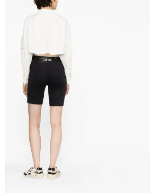 LOEWE ロゴプリント レザーショーツ - サムネイル2