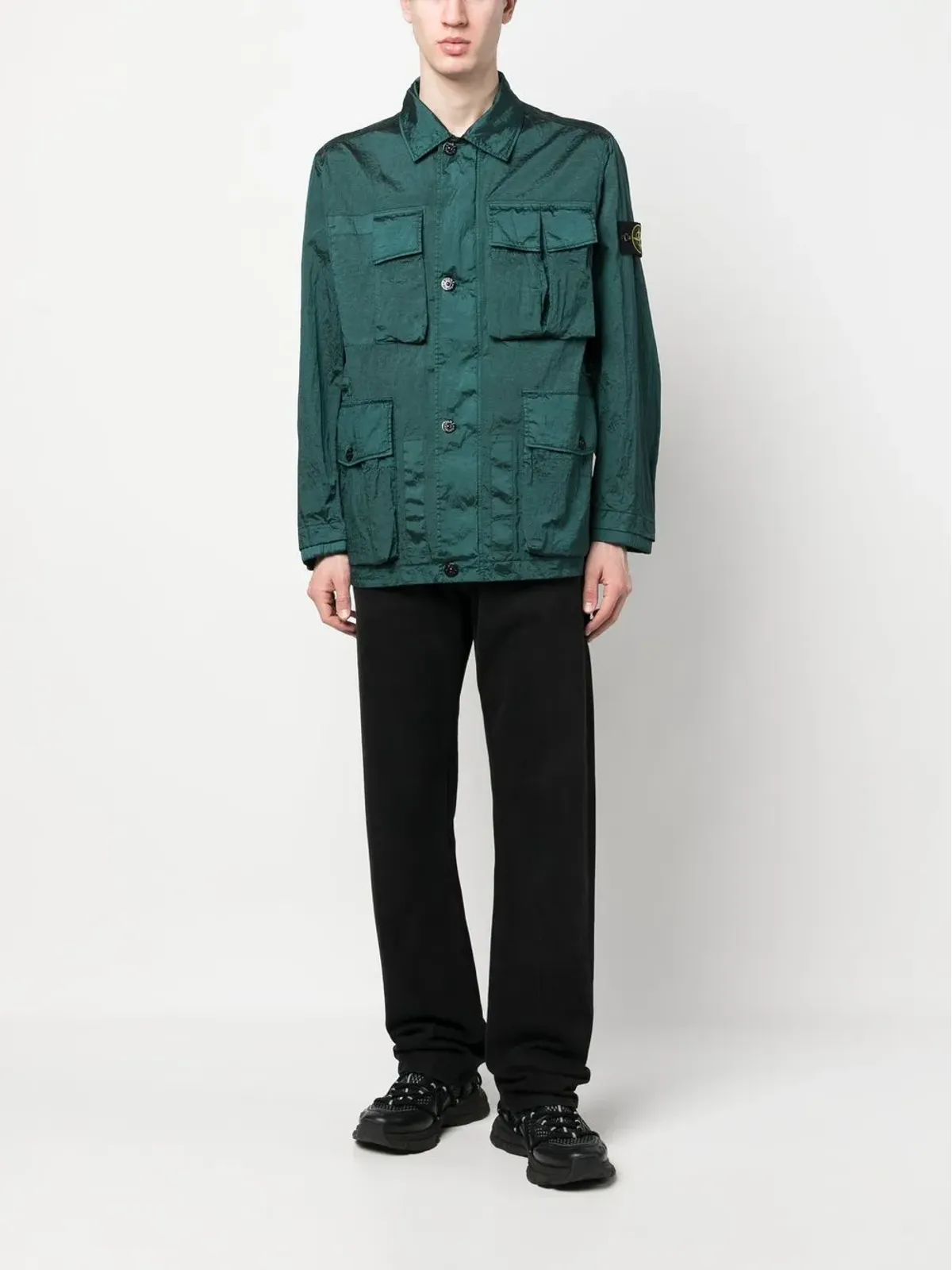 Stone Island コンパスパッチ シャツジャケット - 画像2