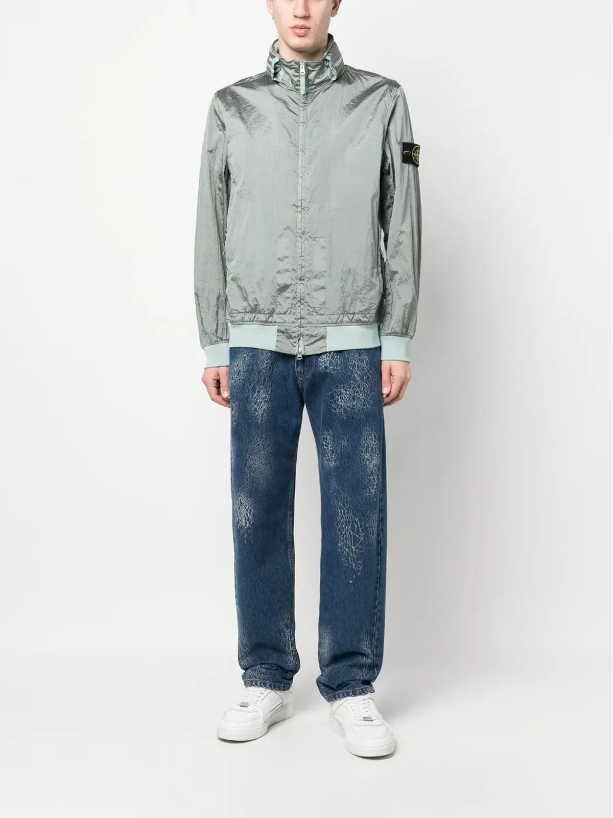 Stone Island コンパスパッチ ロングスリーブ ボンバージャケット - 画像2