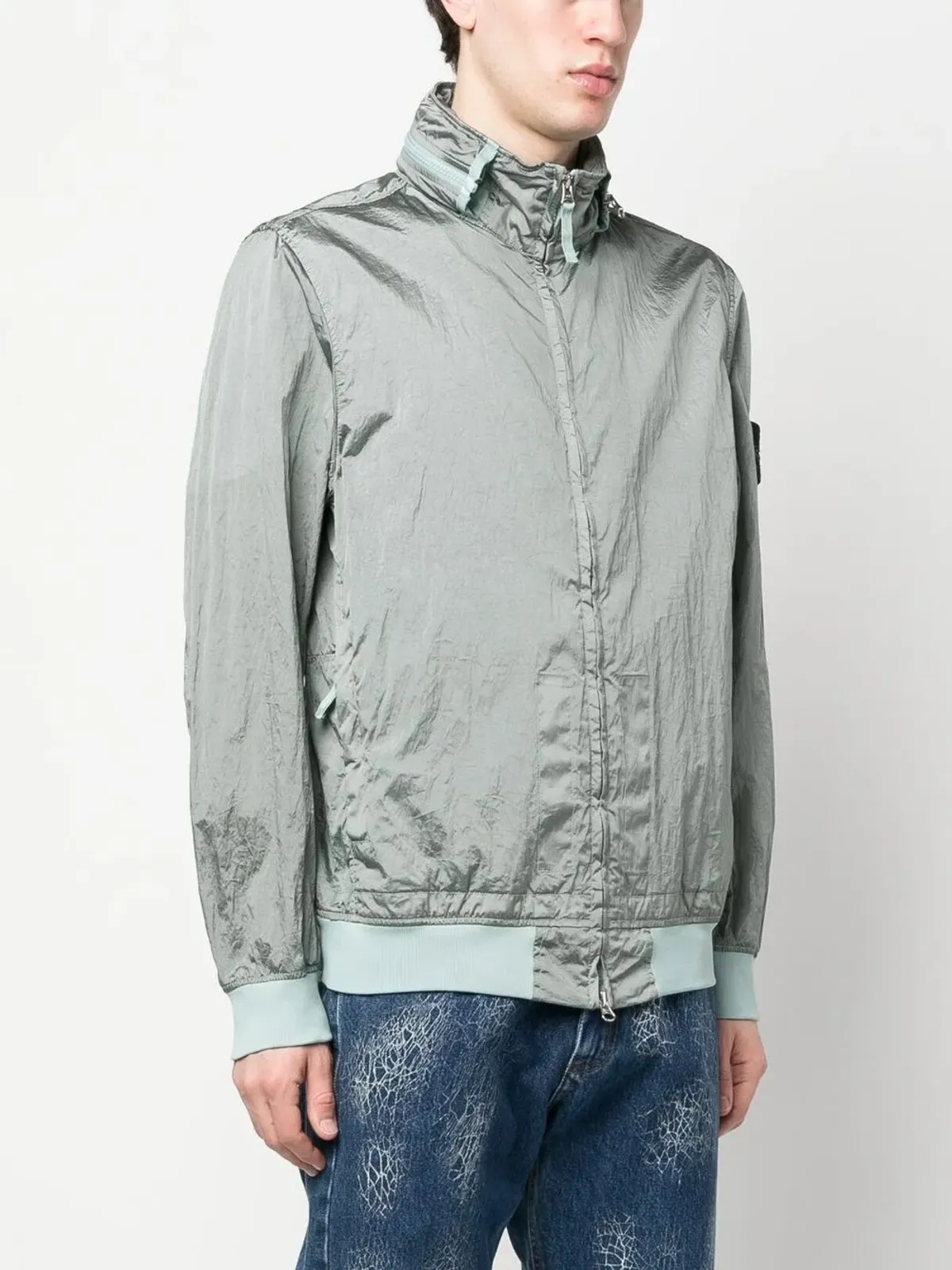 Stone Island コンパスパッチ ロングスリーブ ボンバージャケット - 画像3