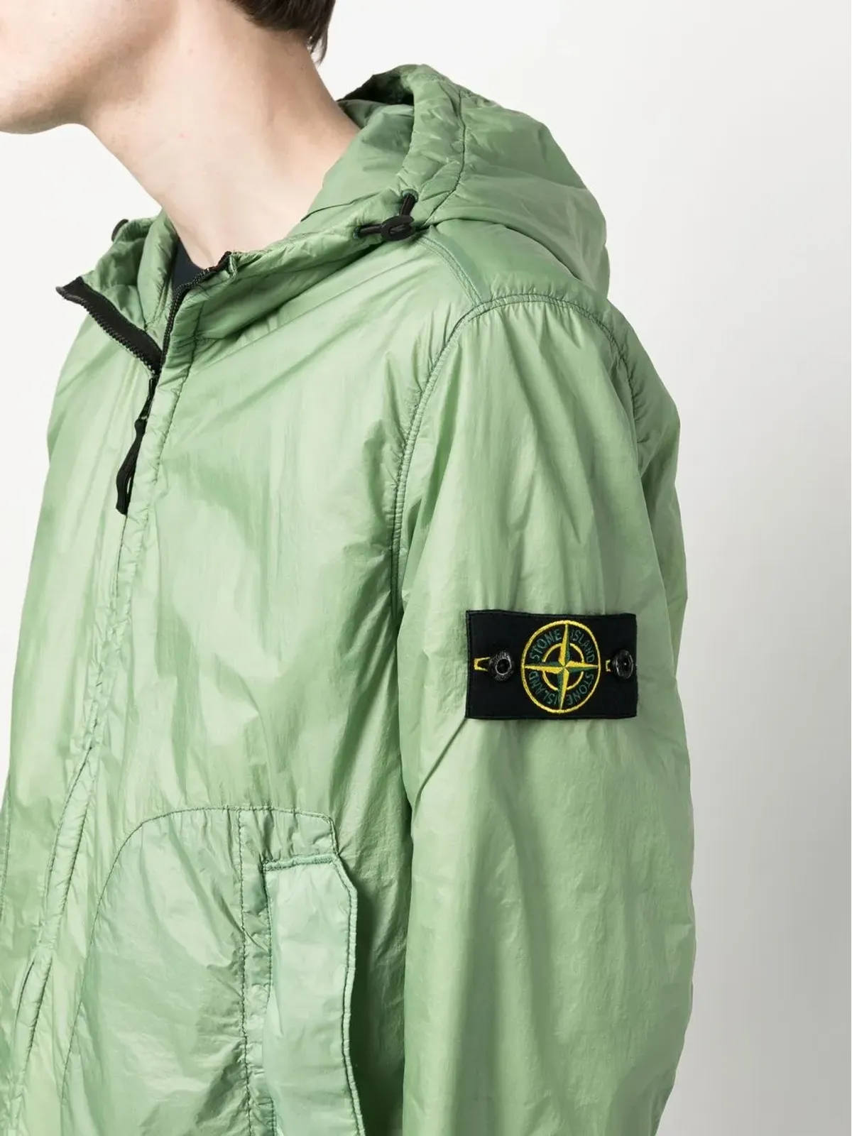 Stone Island ロゴパッチ付きフードジャケット - 画像5