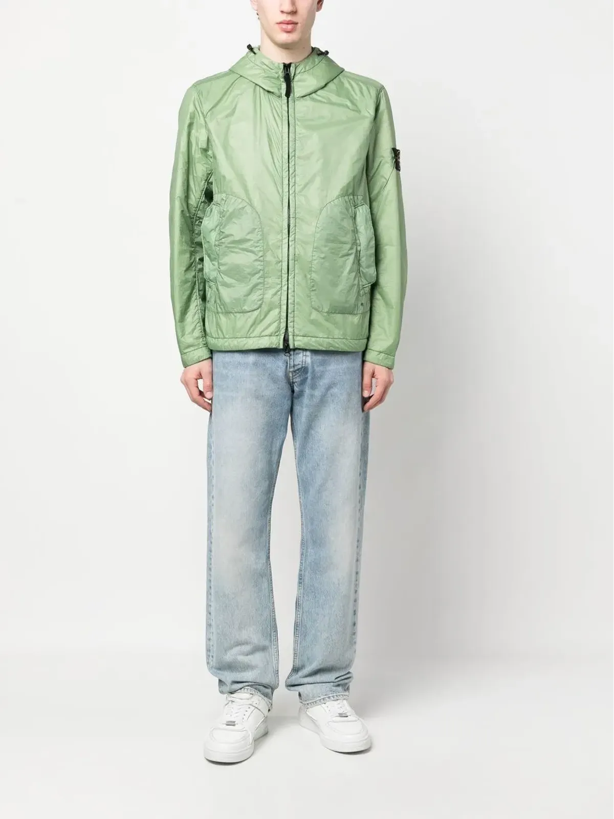 Stone Island ロゴパッチ付きフードジャケット - 画像2