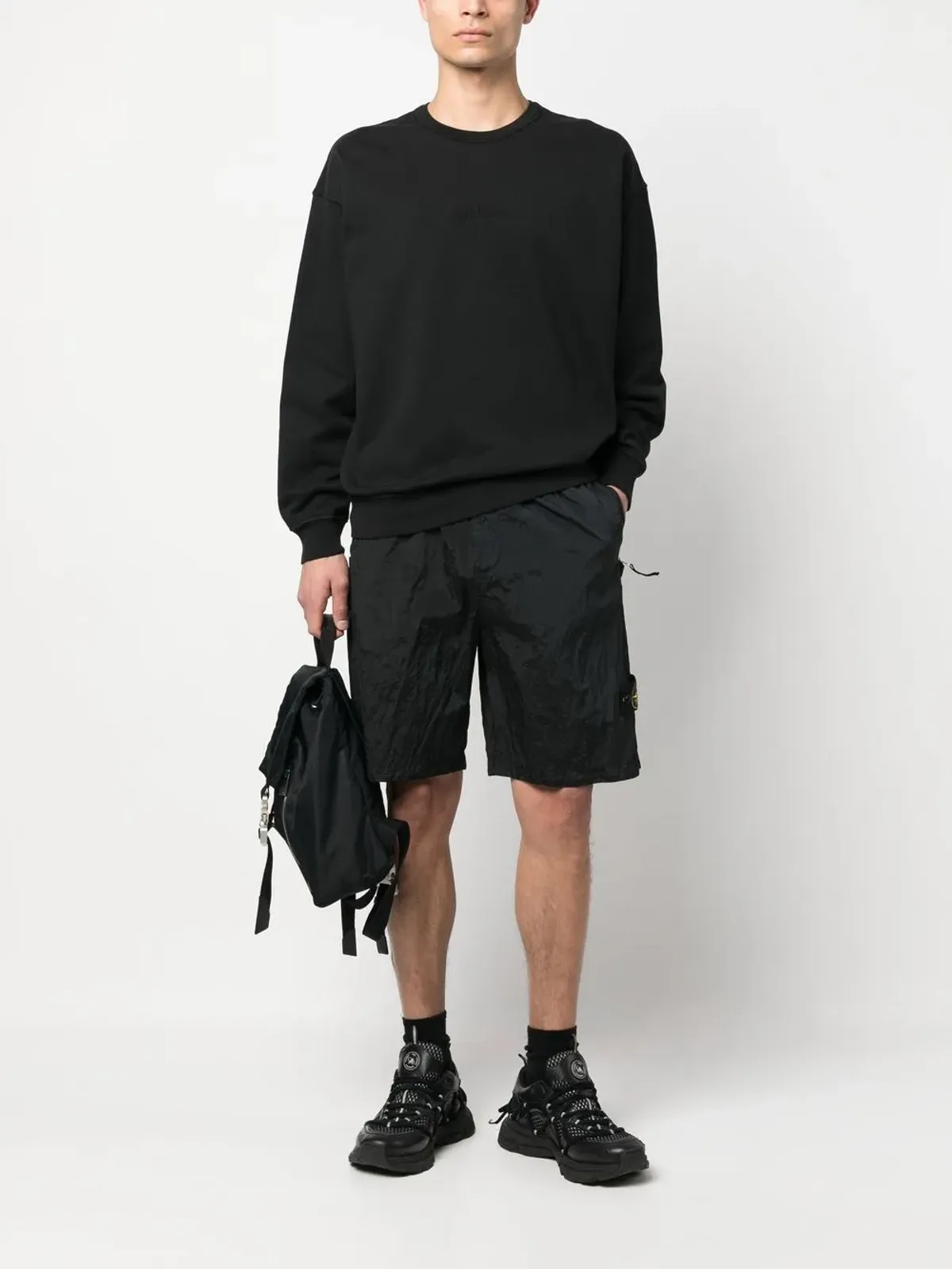 Stone Island 刺繍ロゴ クルーネック スウェットシャツ - 画像2