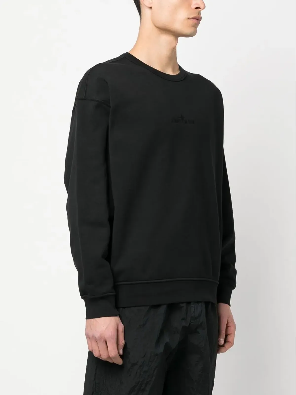 Stone Island 刺繍ロゴ クルーネック スウェットシャツ - 画像3