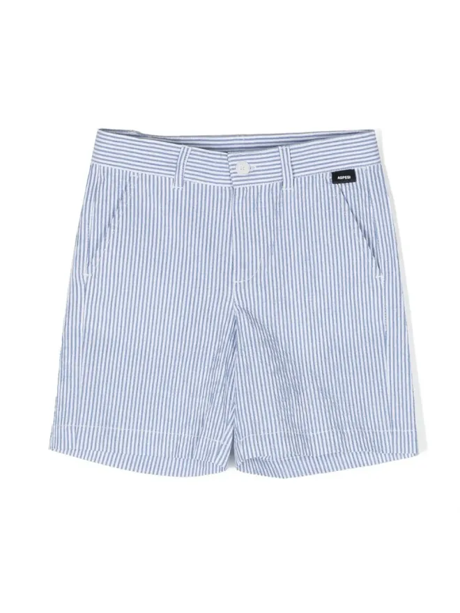 Aspesi Kids Aspesi Kids ストライプ柄ストレッチコットンショーツの商品画像
