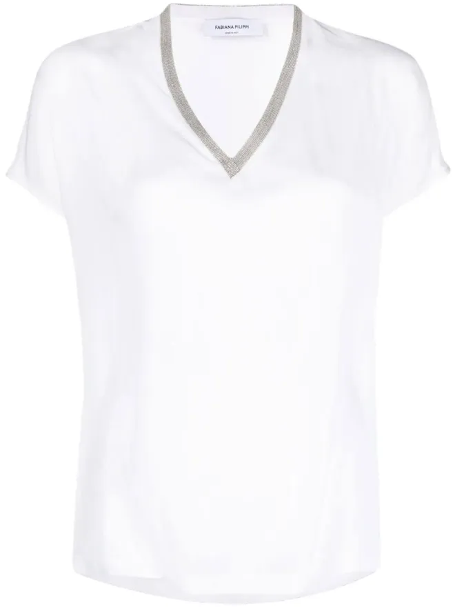 Fabiana Filippi Fabiana Filippi Vネック半袖Tシャツの商品画像