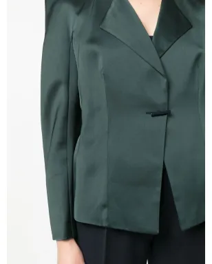 Giorgio Armani Pre-Owned 1990年代 シルク ノッチドラペル シングルブレスト ジャケット グリーン - サムネイル5