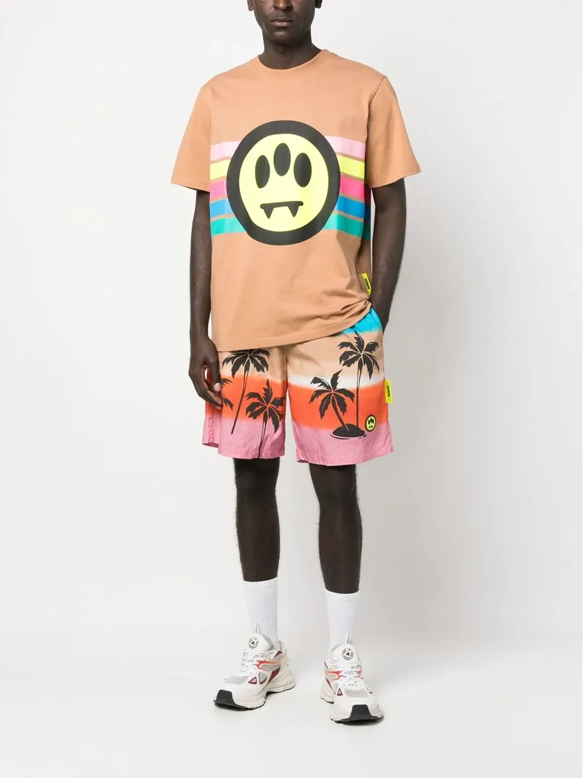 BARROW パームツリープリント ベルマダショーツ - 画像2