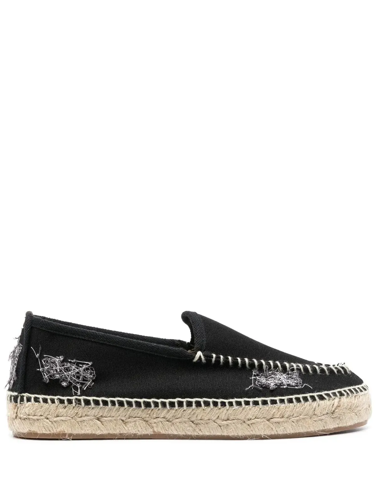 Maison Margiela 刺繍キャンバス エスパドリーユ - ブラック - 画像1