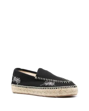 Maison Margiela 刺繍キャンバス エスパドリーユ - ブラック - サムネイル2