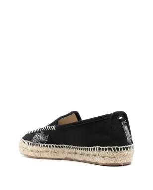 Maison Margiela 刺繍キャンバス エスパドリーユ - ブラック - サムネイル3