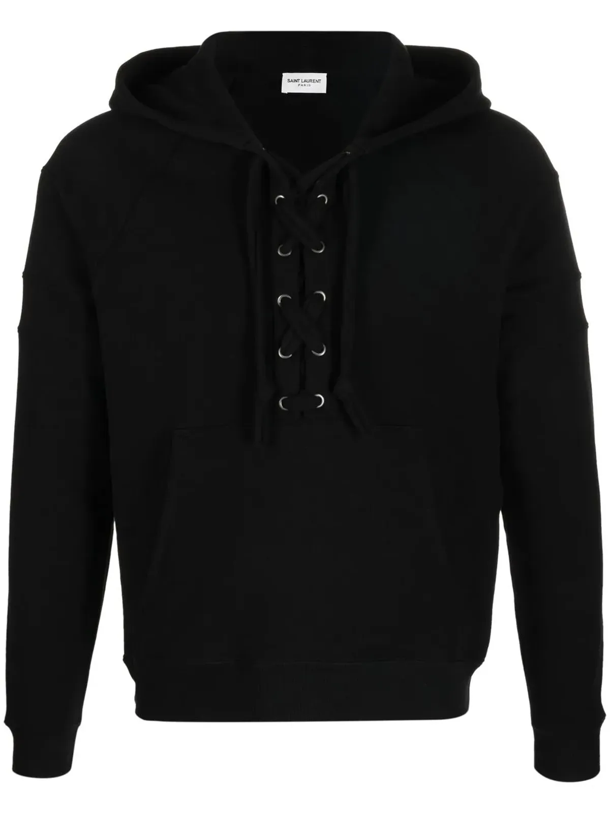 Saint Laurent 紐付きオーガニックコットン フーディー - ブラック - 画像1