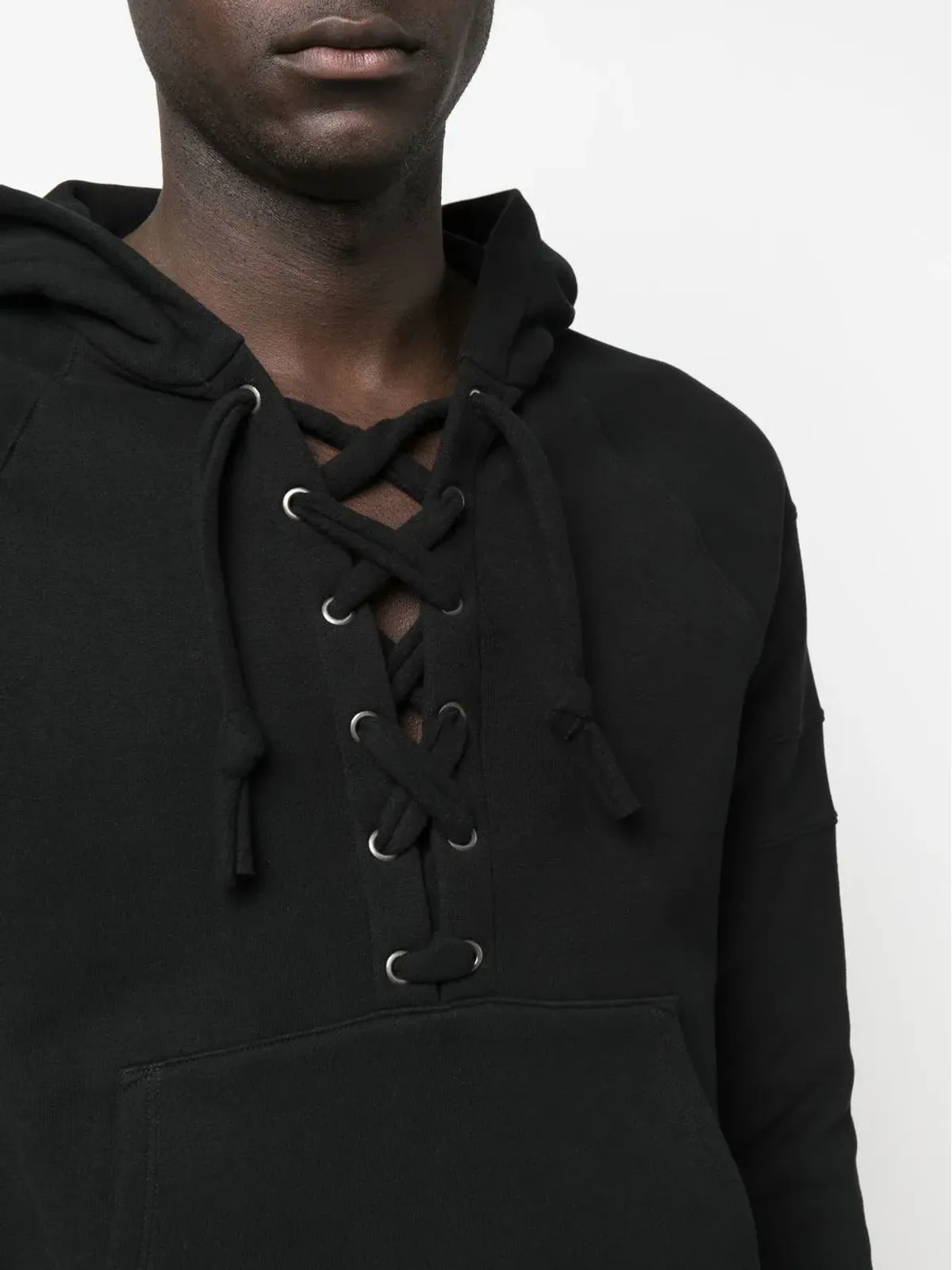 Saint Laurent 紐付きオーガニックコットン フーディー - ブラック - 画像5