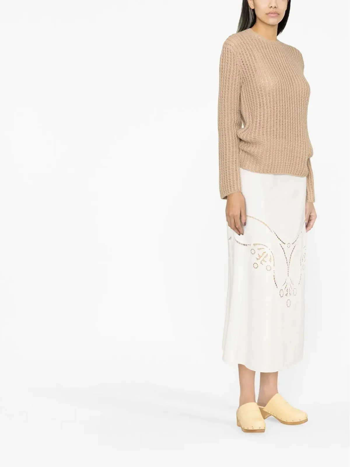 Chloé 高腰刺繍デザインスカート - 画像4