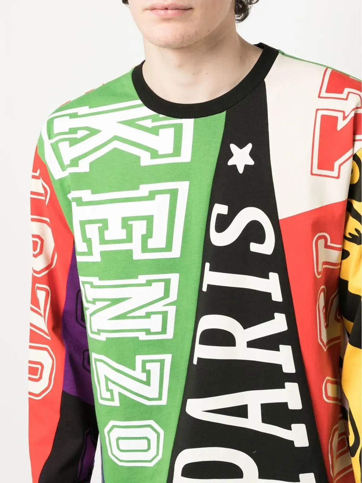 Kenzo パッチワークコットン スウェットシャツ グリーン - 画像5