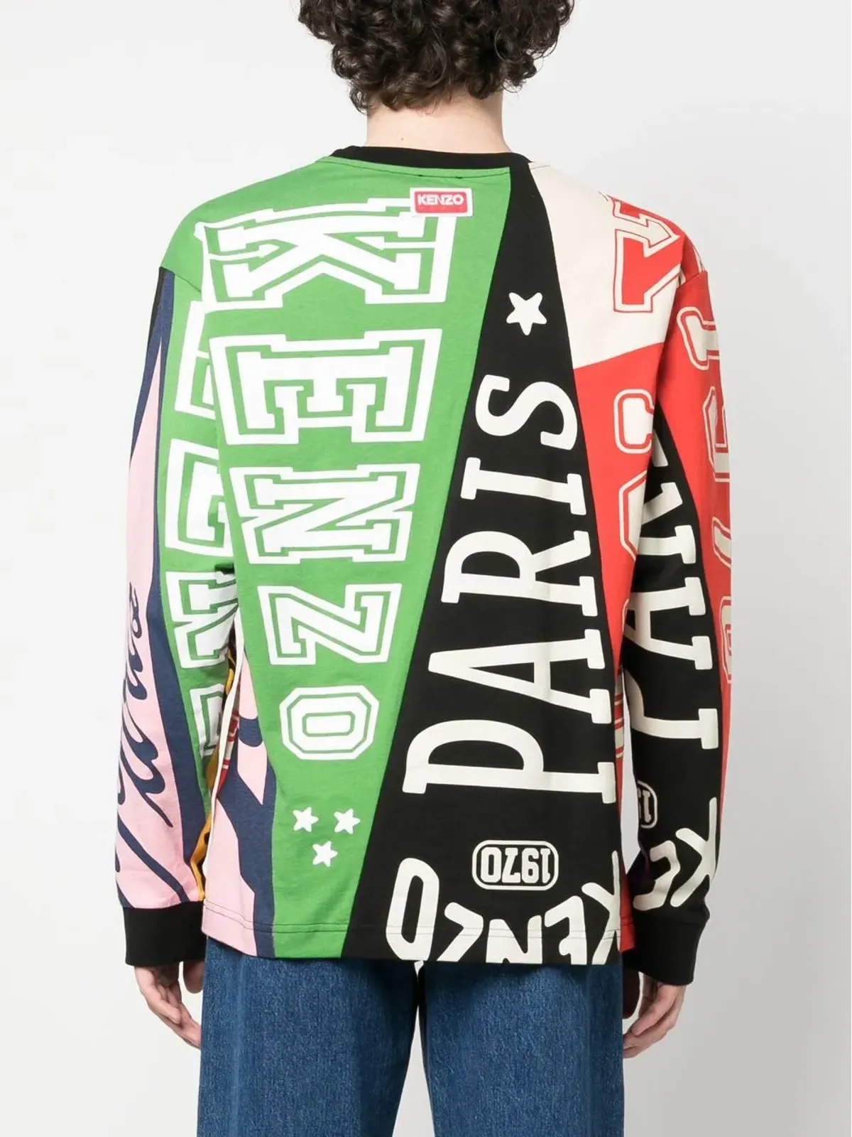 Kenzo パッチワークコットン スウェットシャツ グリーン - 画像4