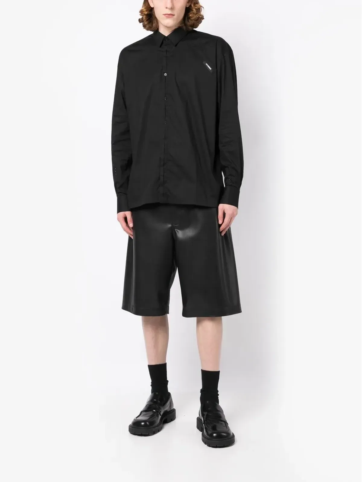 LES HOMMES ロゴパッチシャツ - 画像2