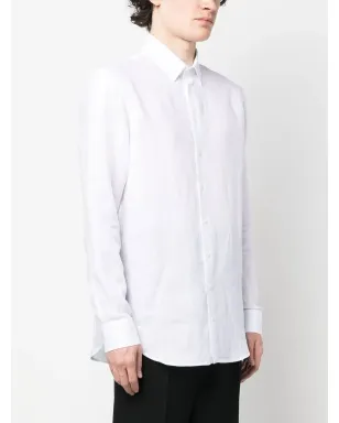 Giorgio Armani ボタンアップリネンシャツ - White - サムネイル3