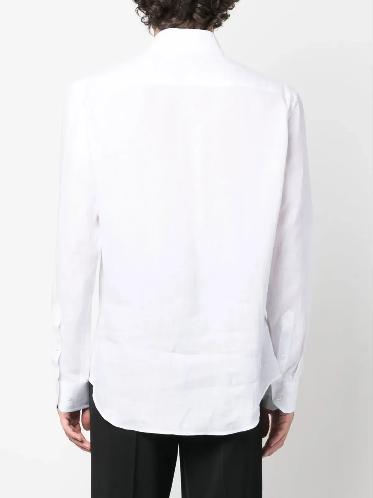 Giorgio Armani ボタンアップリネンシャツ - White - 画像4