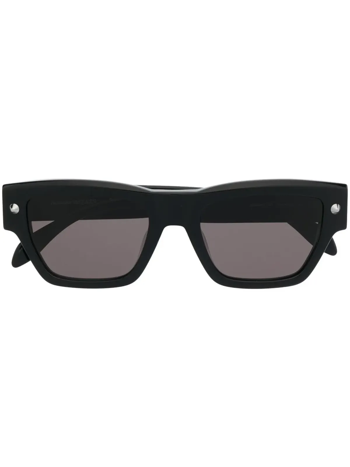Alexander McQueen Eyewear ロゴ刻印のスクエアサングラス - ブラック - 画像1