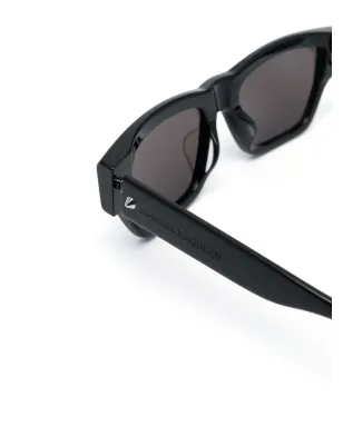 Alexander McQueen Eyewear ロゴ刻印のスクエアサングラス - ブラック - サムネイル3