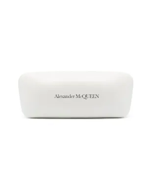 Alexander McQueen Eyewear ロゴ刻印のスクエアサングラス - ブラック - サムネイル4