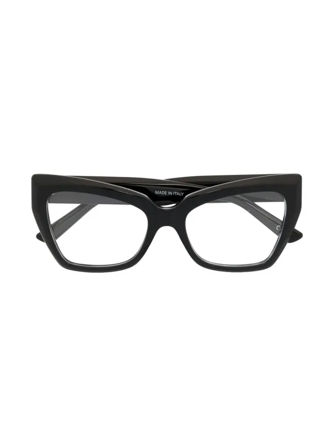 Balenciaga Eyewear Balenciaga Eyewear ロゴプレートスクエアフレーム眼鏡 - ブラックの商品画像
