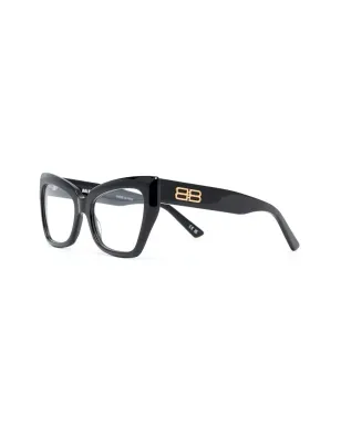 Balenciaga Eyewear ロゴプレートスクエアフレーム眼鏡 - ブラック - サムネイル2