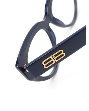 Balenciaga Eyewear logo-engraved cat-eye glasses - Blue - サムネイル3