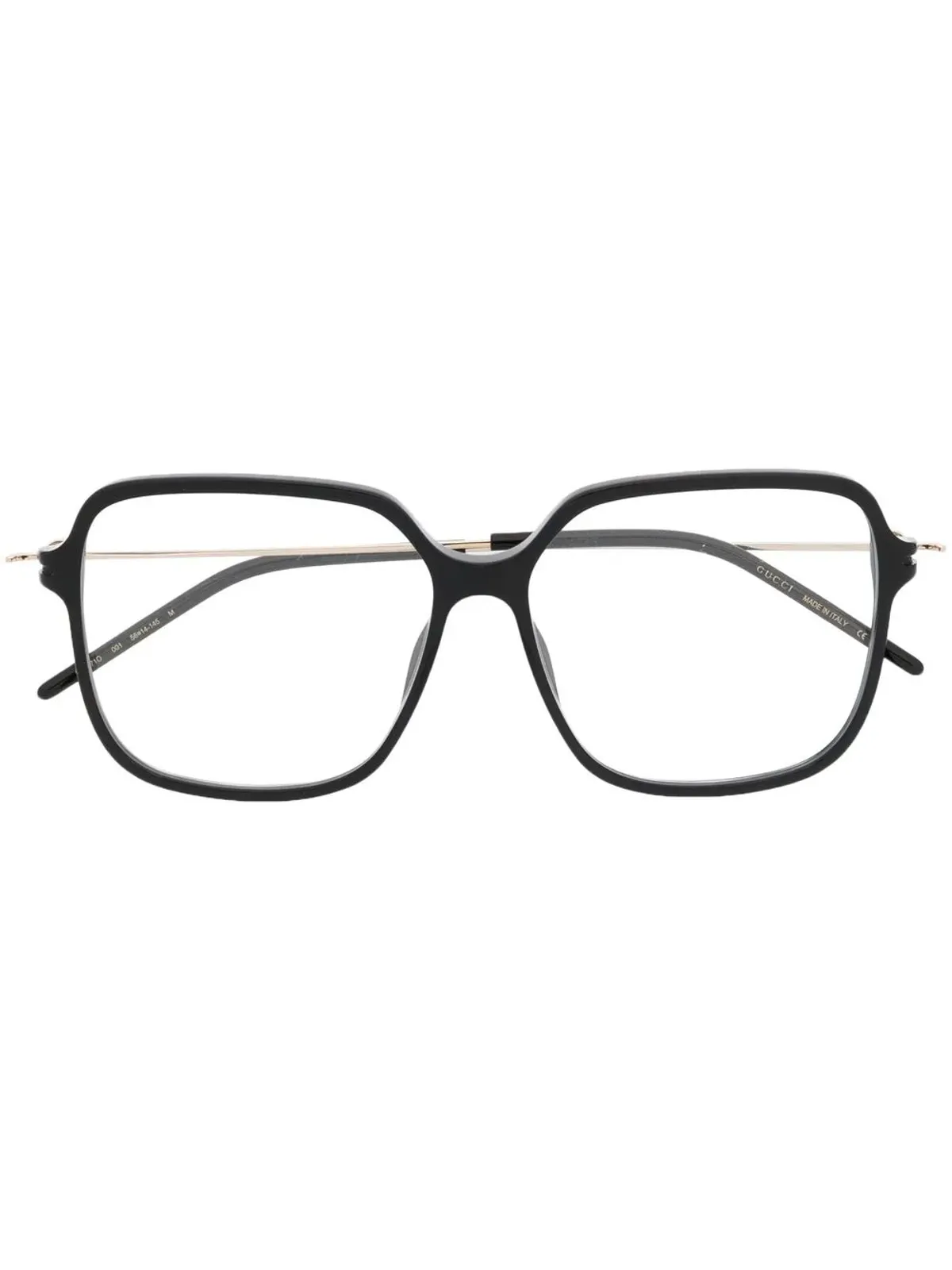 Gucci Eyewear ロゴ入りスクエアフレーム眼鏡 - ブラック - 画像1