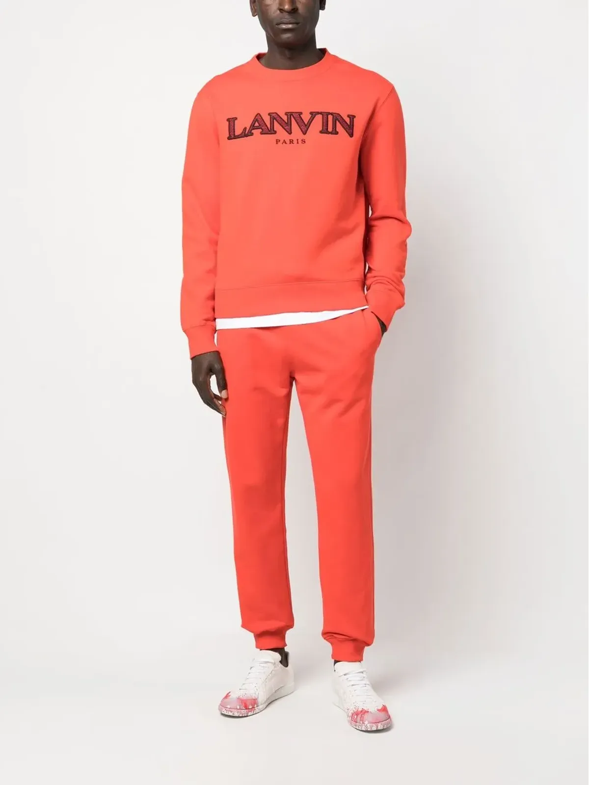 Lanvin カーブ織りドローストリング・トラックパンツ - 画像2