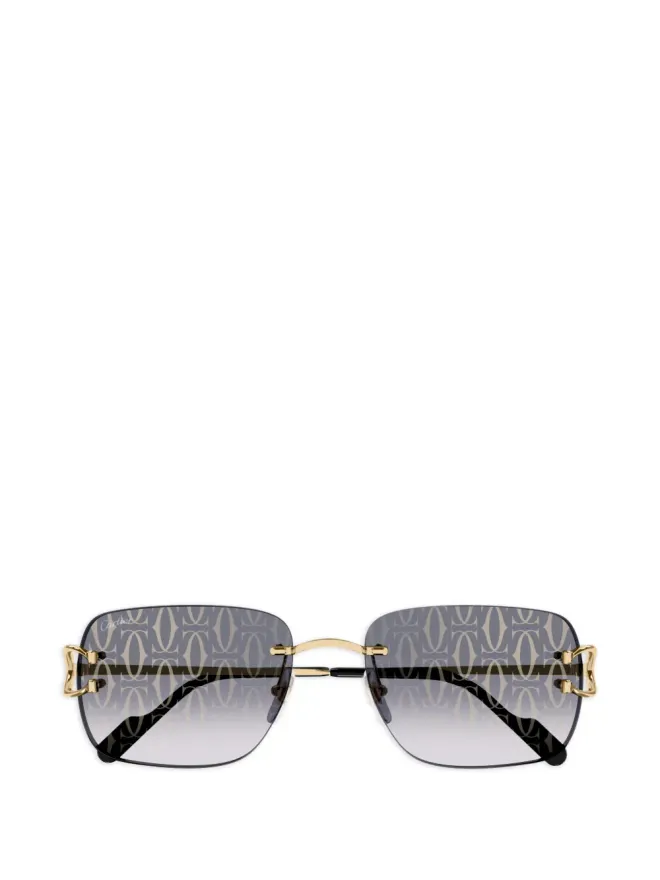 Cartier Eyewear Cartier Eyewear パターンレンズ サングラス - ゴールドの商品画像